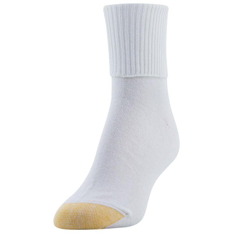 GOLDTOE Women's Classic Turn Cuff Socks, Multipairs, White (6-Pairs), Shoe Size: 6-9 - Image 2